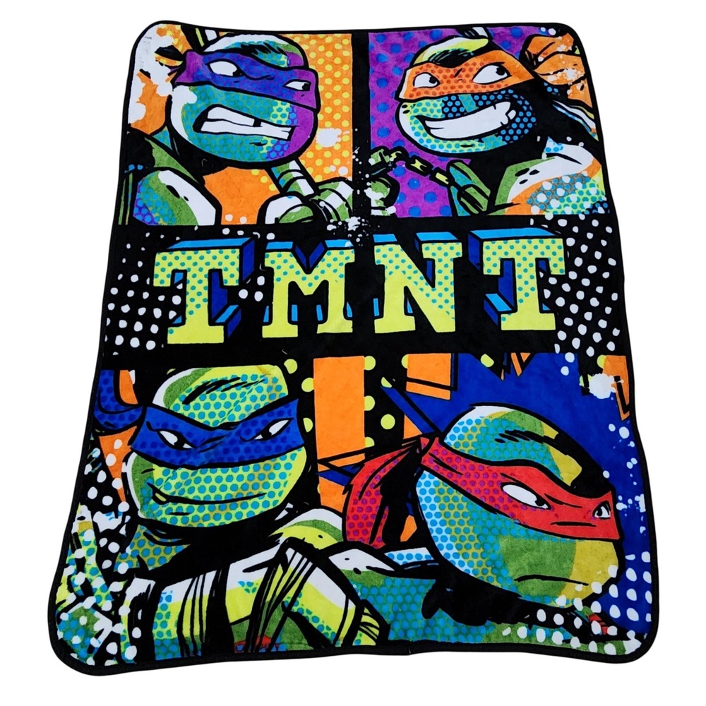 Nickelodeon TMNT Teenage Mutant Ninja Turtles Plush Throw Blanket 36x48 Kids
